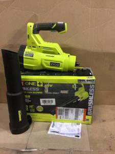 lot 37 image: 110 MPH 410 CFM ONE 18V Brushless Cordless Battery Variable-Speed Whisper Series Jet Fan Blower (Tool Only) by RYOBI (customer return) (see pictures) 