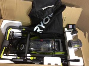 lot 41 image: RYOBI 20 in. 40-Volt Brushless Lithium-Ion Cordless Smart TREK Self-Propelled Walk Behind Mower w6.0 Ah Battery and Charger (customer return) (see pictures) 
