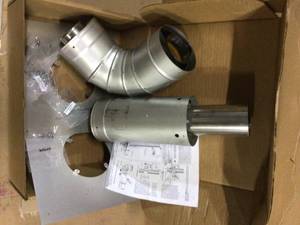 lot 47 image: 3 in. x 5 in. Horizontal Stainless Steel Concentric Termination Vent Kit for Mid Efficiency Tankless Gas Water Heaters by Rheem (customer return) (see pictures) 