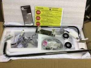 lot 56 image: Traditional 2-Handle Floor Mount Claw Foot Tub Faucet with Hand Shower in Chrome Finish by Ancona  (customer return) (see pictures) 