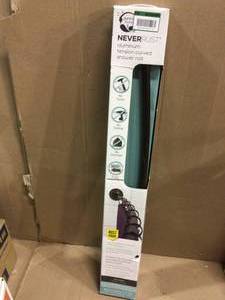 lot 57 image: NeverRust 50 in. to 72 in. Aluminum Tension Curved Shower Rod in Bronze (customer return) (see pictures) 