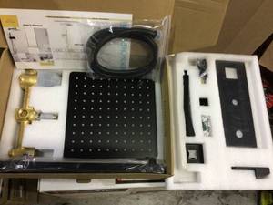 lot 60 image: 1-spray 10 in. High PressureDual Shower Head and Handheld Shower Head in Matte Black (customer return) (see pictures) 