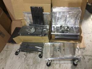 lot 98 image: 50-Pair Chrome Shoe Rack Organizer With Wheels by Home it (customer return) (see pictures) 