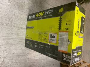 lot 101 image: HP 40V Brushless Cordless Earth Auger with 8 in. Bit and 4.0 Ah Battery and Charger Included by RYOBI Customer Returns See Pictures