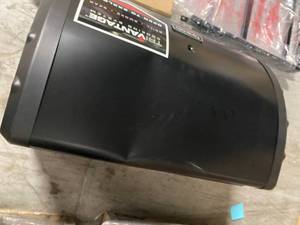lot 110 image: 5-Burner Propane Gas Grill in Matte Black with Sear Burner and Side Burner by Dyna-Glo missing pcs dent on top Customer Returns See Pictures