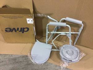 Folding Steel Bedside Commode by Drive Medical (customer return) (see pictures)&nbsp