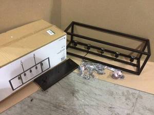 Boswell Quarter 5-Light Distressed Black Island Chandelier (customer return) (see pictures)&nbsp