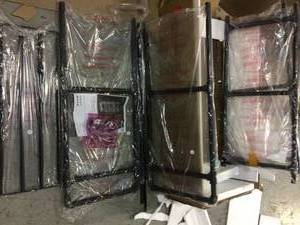 76 Tall Iron City Bookshelf Checked Oak - Sauder (customer return) (see pictures)&nbsp