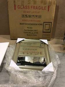 Medium Rectangle Champagne Silver Beveled Glass Mirror (30 in. H x 36 in. W) (customer return) (see pictures)&nbsp