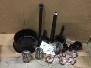 Madison 3-Light Black Integrated LED Solar Lamp Post and Planter (customer return) (see pictures)&nbsp