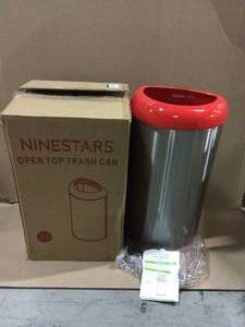 13 Gal. Red Open Top Lid Stainless Steel Trash Can (customer return) (see pictures)&nbsp