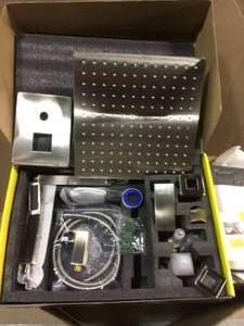 Shower System Ceiling Mounted with 12 in. Square Rainfall Shower head and Handheld Shower Head Set, Brushed Nickel (customer return) (see pictures)&nbsp