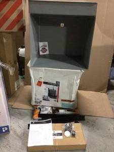 Complete 22.875 in. x 23.5 in. Grey 19 Gal. Utility Sink Set with Metal Hybrid Chrome High Arc Pull-Down Faucet by TEHILA (customer return) (see pictures)&nbsp