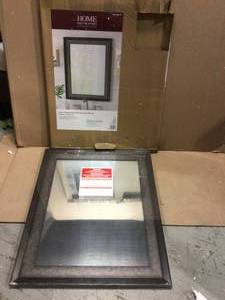 23 in. W x 29 in. H Framed Rectangular Anti-Fog Bathroom Vanity Mirror in Pewter and Espresso Finish&nbsp (customer return) (see pictures)&nbsp