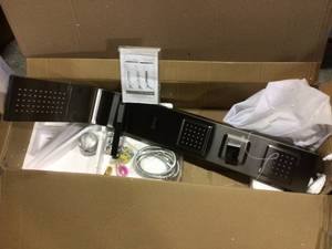 39 in. 2-Jets Shower System with Easy Connect Rainfall Waterfall Panel in Space Gray by AKDY (customer return) (see pictures)&nbsp