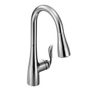 Arbor Single-Handle Pull-Down Sprayer Kitchen Faucet with Power Boost in Chrome by MOEN