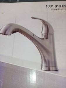 McKenna Single-Handle Pull-Down Sprayer Kitchen Faucet in Stainless Steel with TurboSpray and FastMount by Glacier bay