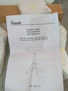 Powell Round White Table - 929-711- open box not used