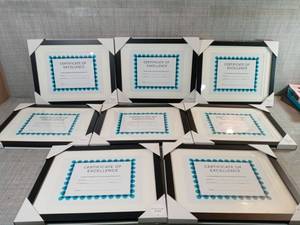 8.5 x 11 Back-Bevel Document Frame Matted - Room Essentials- set of 8