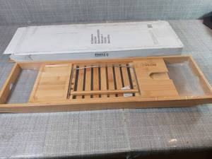 Expandable Bamboo Bath Caddy Tray by Redmon- open box not used