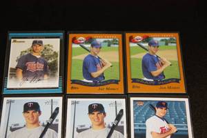 lot 59 image: Joe Mauer Rookie Card Lot  9 Cards - 6 Rookies