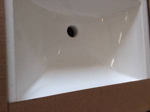 Sedgewood 24-12 in. Configurable Bath Vanity in Dark Cognac with Solid Surface Top in Arctic with White Sink by Home Decorators Collection- see pictures&nbsp