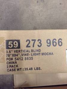 Lot of 10 Vine-Light Mocha 3.5 in. Vertical Blind - 78 in. W x 84 in. L by DesignView- see pictures&nbsp