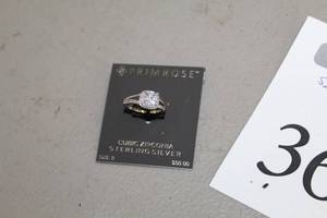 lot 363 image: Primrose Sterling Silver Cubic Zirconia Ring Size 8