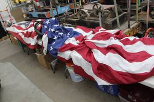 lot 399 image: Lot of (2) American Flags Large