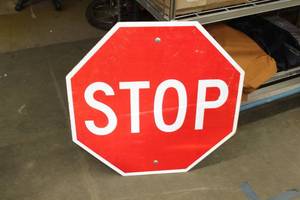 lot 569 image: STOP Street Sign 30Lx30Wx30H