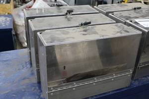 lot 534 image: Lot of (3) Metal Storage Box with Plastic Lid