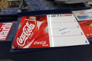 lot 826 image: Coca-Cola Menu Board 31Wx23H