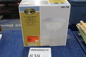 lot 838 image: Hampton Bay Flush Mount Ceiling Light White 11D (in box)