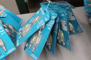 lot 841 image: Lot of (13) ecosmart LED Light Bulbs Day Light 40W Replacement B11 Candelabra Dimmable 3-pack (in original packagin)
