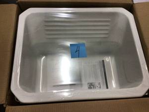 lot 4 image: Kensington Undermount Acrylic 25 in. Single Bowl Utility Sink in White (customer return) (see pictures) 