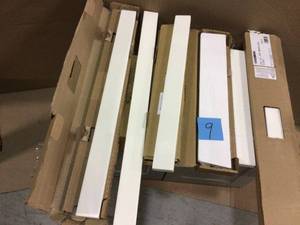 lot 9 image: Lot of assorted Design House Cultured Marble Backsplash in White (customer return) (see pictures)