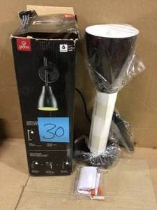 lot 30 image: Gavin 1-Light Dark Bronze Plug-In or Hardwire Balance Arm Wall Sconce (customer return) (see pictures) 
