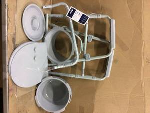 lot 36 image: Folding Steel Bedside Commode by Drive Medical (customer return) (see pictures) 