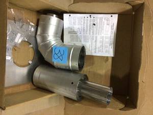 lot 38 image: 3 in. x 5 in. Horizontal Stainless Steel Concentric Termination Vent Kit for Mid Efficiency Tankless Gas Water Heaters by Rheem (customer return) (see pictures) 