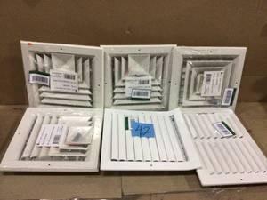 lot 42 image: VENTI EWSD3R0808 8x8 Aluminum 3 way Square Diffuser OLD # 30586 AL163ML0808WHT (customer return) (see pictures) 