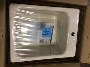 lot 44 image: Crisfield Beige Acrylic 17 in. 1-Hole Drop-in Bar Sink in Bone (customer return) (see pictures) 