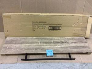 lot 48 image: 42 in. W x 10 in. D x 2 in. H Rustic Wood Floating Shelf by inPlace (customer return) (see pictures) 