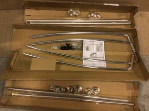 lot 49 image: NeverRust 45 in. to 72 in. Aluminum Double Curved Shower Rod in Chrome (customer return) (see pictures) 