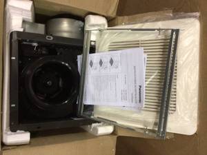lot 55 image: WhisperCeiling DC Fan with Pick-A-Flow Speed Selector 110130 or 150 CFM and Flex-Z-Fast Installation Bracket by Panasonic (customer return) (see pictures) 