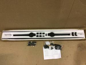 lot 72 image: 12 in. Black Ladder Pull and Flush Sliding Barn Door Handle Set (customer return) (see pictures) 