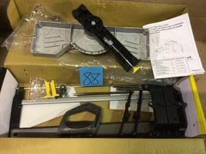 lot 88 image: 27.75 in. Adjustable Angle Clamping Miter Box with 22 in. Saw by Stanley (customer return) (see pictures) 
