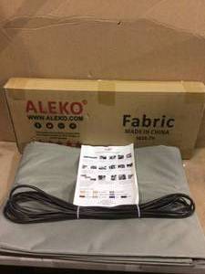 lot 97 image: 12 ft. Manual Patio Retractable Awning (120 in. Projection) in Gray by ALEKO (customer return) (see pictures) 