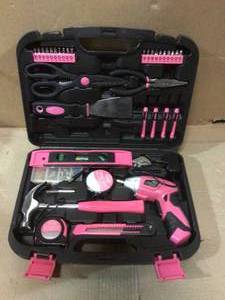 135-Piece Home Tool Kit in Pink by Apollo (customer return) (see pictures)&nbsp