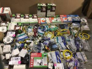 HUGE MIX LOT ELECTRICAL ITEMS AND MISC. (customer return) (see pictures)&nbsp
