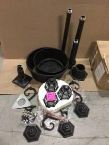 SunRay Madison 3-Light Solar Lamp Post and Planter - Black - 302018 (customer return) (see pictures)&nbsp